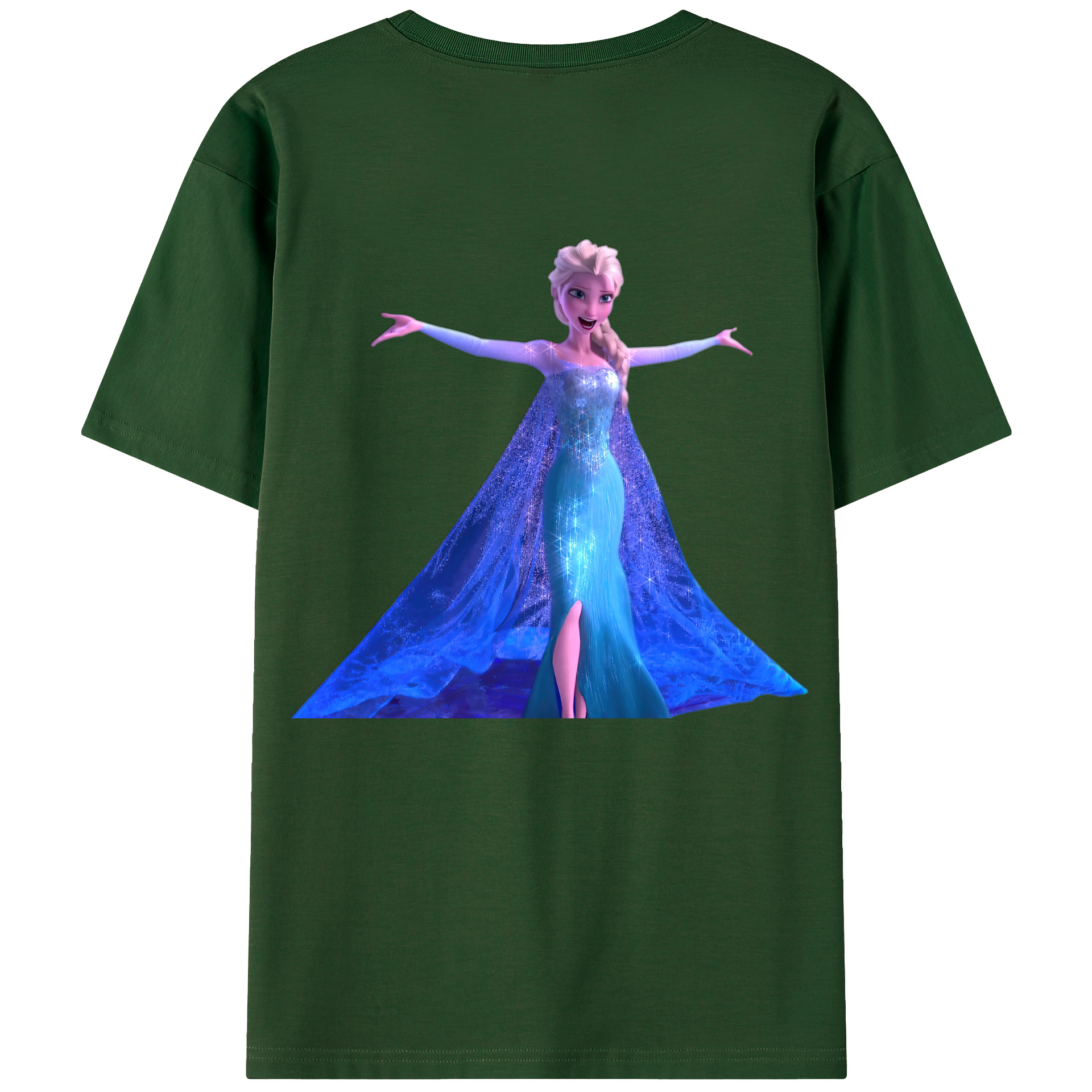 （画像用） アナと雪の女王 アンナ エルサ Frozen Anna Elsa 綿100％半袖Tシャツ（背面プリント）
